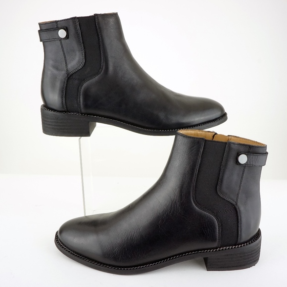 Franco Sarto Brandy, Black Leather Ankle Booties - Picture 5 of 5